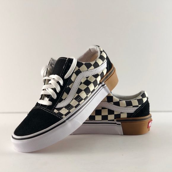 vans old skool gum block checkerboard